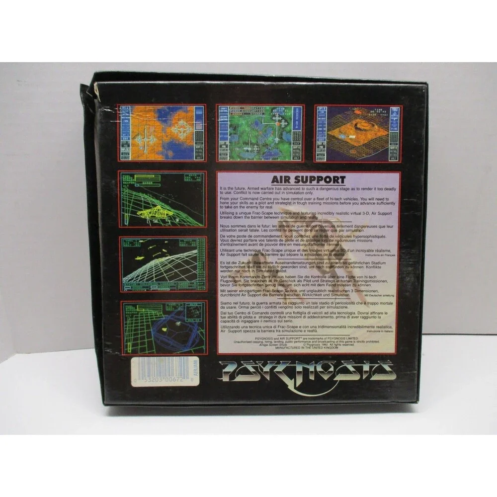 Vintage Air Support 1990 Amiga Psygnosis Video Game Boxed With Manual 3d Glasses
